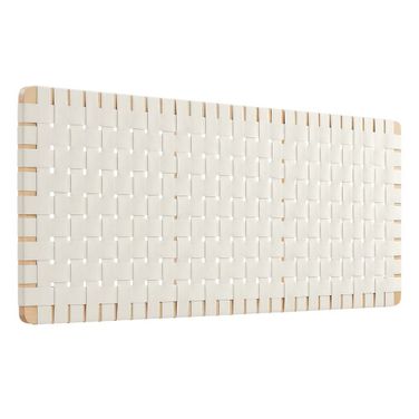 Sparta Weave Wall Mount Vegan Leather Queen Headboard In Natural and Beige