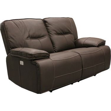 Spartacus Chocolate Dual Power Reclining Loveseat with Power Headrest