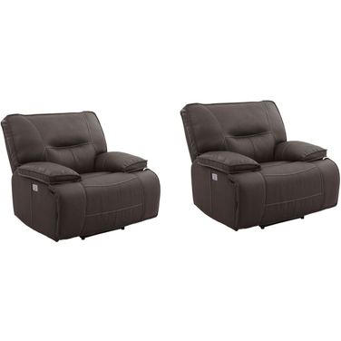 Spartacus Power Recliner Set of 2 In Chocolate