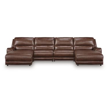 Spear Hill 4-Piece Reclining Sectional with Double Chaise In Canyon