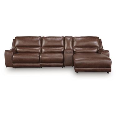 Spear Hill 4-Piece Reclining Sectional with RAF Chaise and Storage Console In Canyon