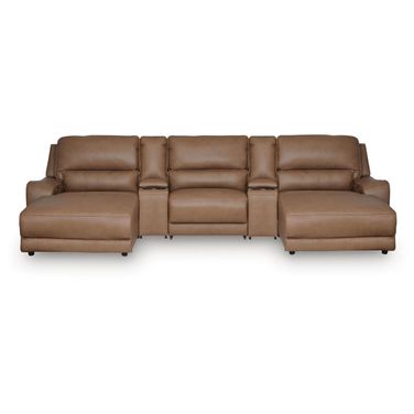 Spear Hill 5-Piece Power Reclining Sectional with Chaise In Caramel