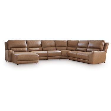 Spear Hill 6-Piece Reclining Sectional with LAF Chaise In Caramel