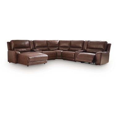 Spear Hill 7-Piece Reclining Sectional with LAF Chaise and Storage Consoles In Canyon