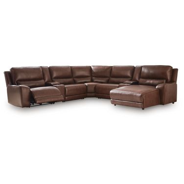 Spear Hill 7-Piece Reclining Sectional with RAF Chaise and Storage Consoles In Canyon