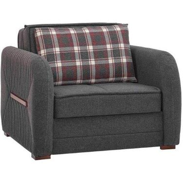 Speedy Upholstered Convertible Armchair with Storage In Dark Gray
