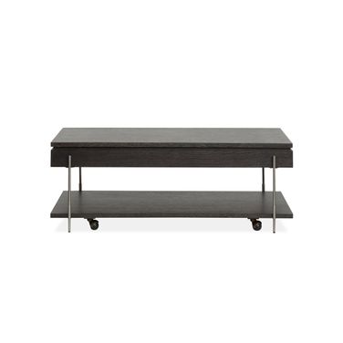 Spencer Lift Top Storage Cocktail Table With Casters In Dark Briarsmoke