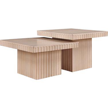 Spencer Oak Veneer 2 Piece Coffee Table In Natural and Natural