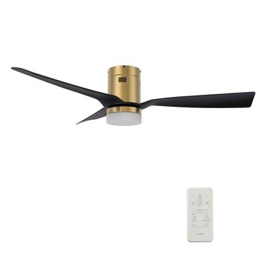 Spezia 48 Inch 3-Blade Smart Ceiling Fan with LED Light and Remote In Gold and Black