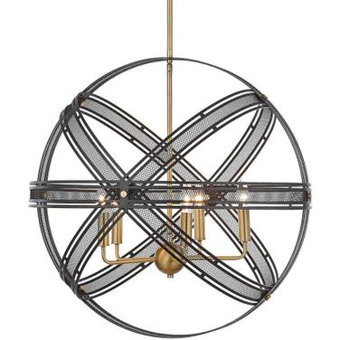 Spherical 5 Light Pendant In Bronze