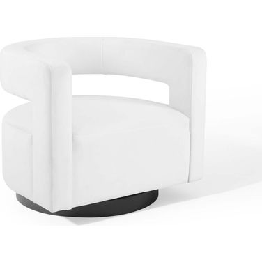 Spin Cutaway Performance Velvet Swivel Armchair EEI-3947-WHI