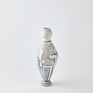 Spindle Small Vase In Grey and Blue