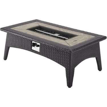 Splendor Espresso 43.5 Inch Rectangle Outdoor Patio Fire Pit Table