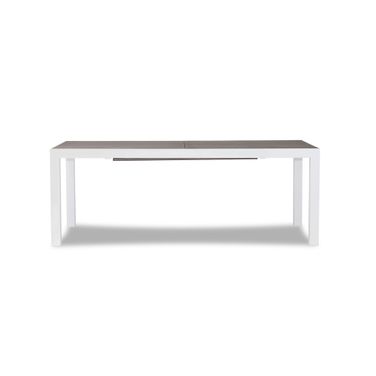 Spread 82-126 Inch Extendable Dining Table In White and Barnwood