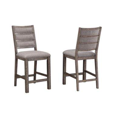 Spring Haven High Back Stationary Counter Stool In Dark Distressed - Set of 2