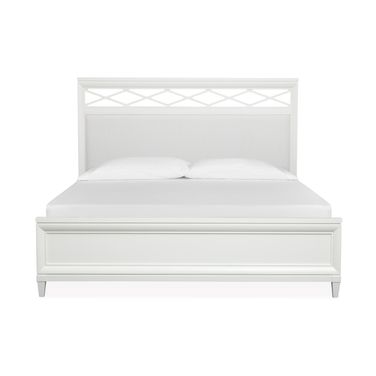 Springhouse California King Upholstered Panel Bed In Whisper White