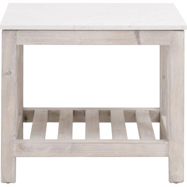Bella Antique Spruce End Table In White Wash Pine