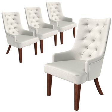 Spruce Modern Wooden Dining Chair Set of 4 In Beige Velvet