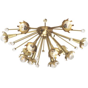 Sputnik Flush Mount In Antique Brass