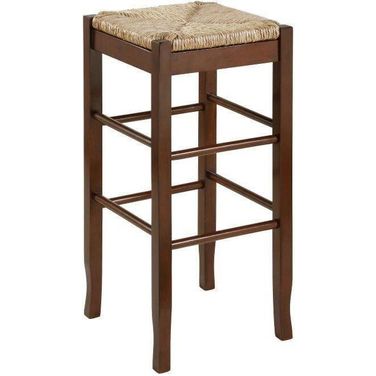 Square 29 Inch Rush Backless Bar Stool In Cappuccino