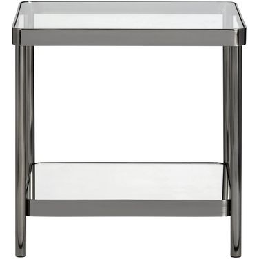 Square Accent/End Table In Clear and Gray