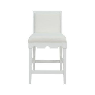 Square Back Counter Stool In White