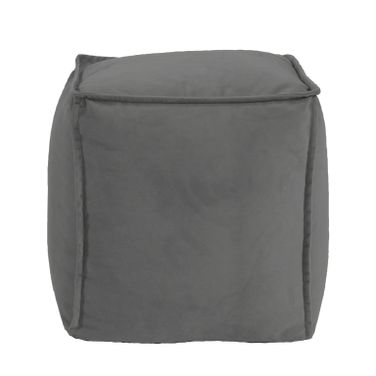 Square Pouf Bella In Pewter