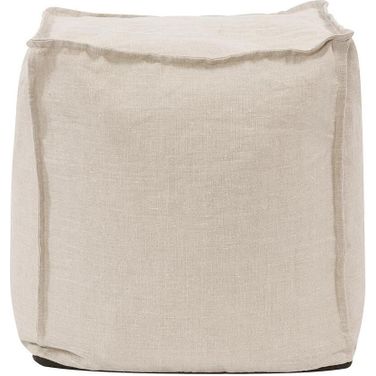 Square Pouf Prairie Linen In Prairie