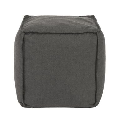 Square Pouf Seascape In Charcoal