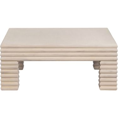Square Reeded Cocktail/Coffee Table In Cream