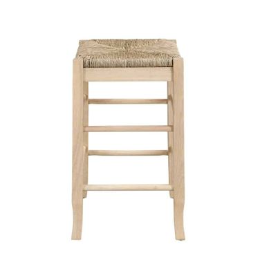 Square Rush Backless Counter Stool In Blonde Oak