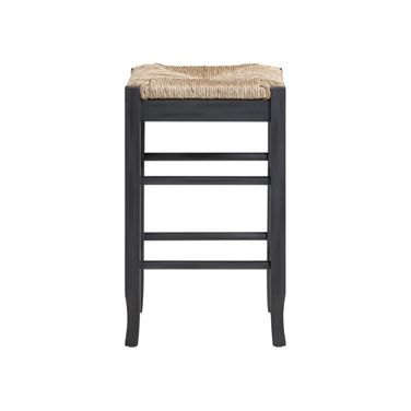 Square Rush Backless Counter Stool In Charcoal Grey