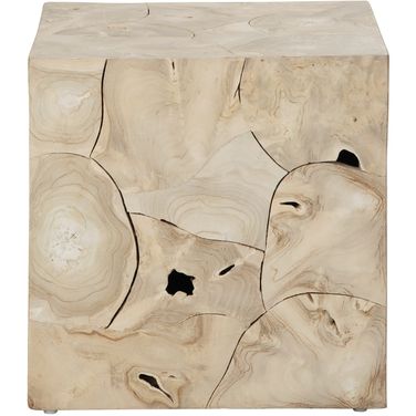 Square Teak Accent/End Table In Tan