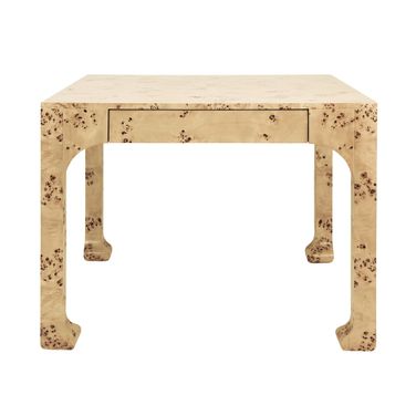 Square Two Drawer Pagoda Style Game Table In Brown