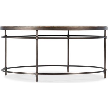 Commerce and Market St Armand Light Wood Round Cocktail Table