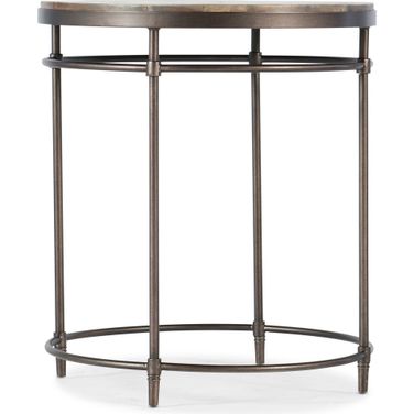 Commerce and Market St Armand Light Wood Round End Table