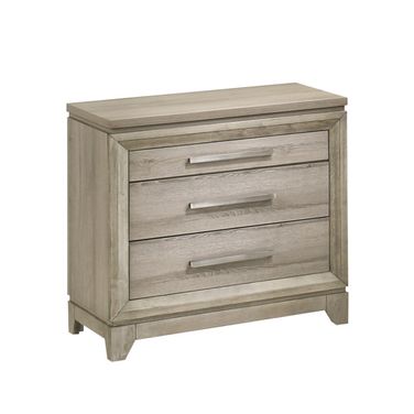 Stacy 3-Drawers Nightstand In Weathered Greige