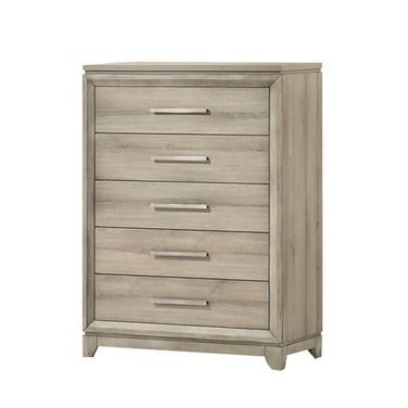 Stacy 5-Drawers Chest In Weathered Greige