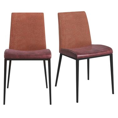 Stainless Steel Chairs Set of 2 In Brown and Rust