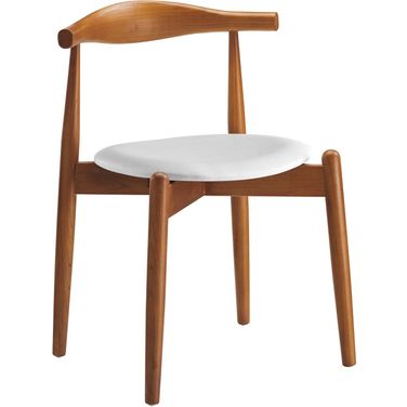 Stalwart Dark Walnut White Dining Side Chair