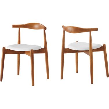 Stalwart Dark Walnut White Dining Side Chairs Set of 2 EEI-1377-DWL-WHI