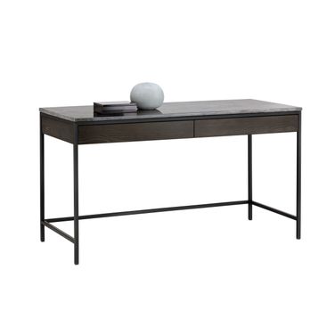 Stamos Desk In Charcoal Grey and Black