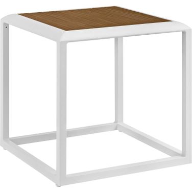 Stance White Outdoor Patio Aluminum Side Table