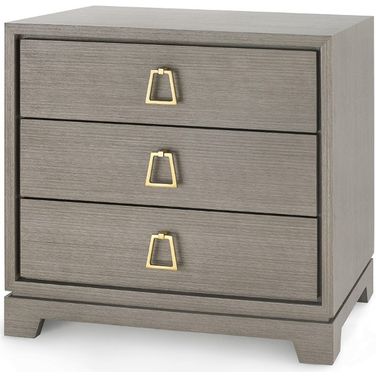 Stanford 3-Drawer Side Table In Taupe Gray