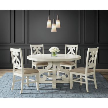Stanford Round Dining Room Set In White