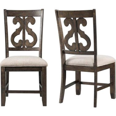 Stanford Wooden Swirl Back Side Chair Set Of 2