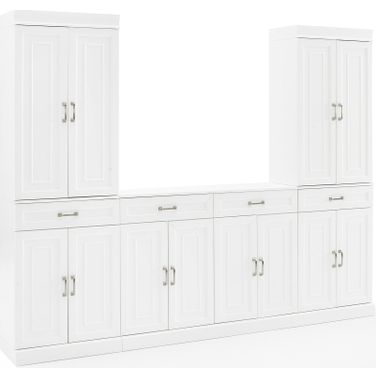 Stanton 3-Piece Sideboard and Pantry Set In White