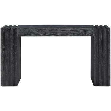 Stanton Oak Veneer and Solid Wood Console Table In Black
