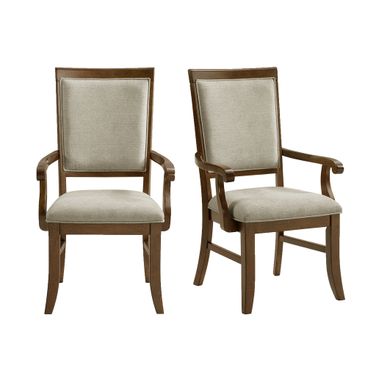 Stark Dining Arm Chair Set of 2 In Grey and Cherry