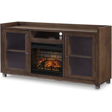 Starmore Brown 70 Inch TV Stand With Electric Infrared Fireplace